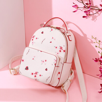 

JUST STAR ladies shoulder bag casual handbag Korean fashion trend large capacity backpack 831 romantic powder