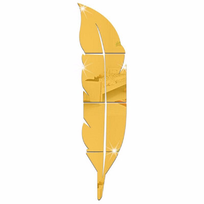 

Removable Adhesive 3D Feather Mirror Wall Living Room Bedroom Bathroom Stick Decal Home Party Decoration Art Mural Stickers DIY 6p