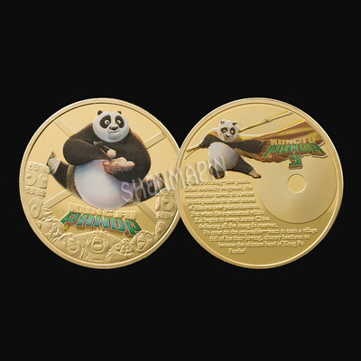 

American kung fu panda coin kung fu fighter coin movie cartoon gold coin lucky gift