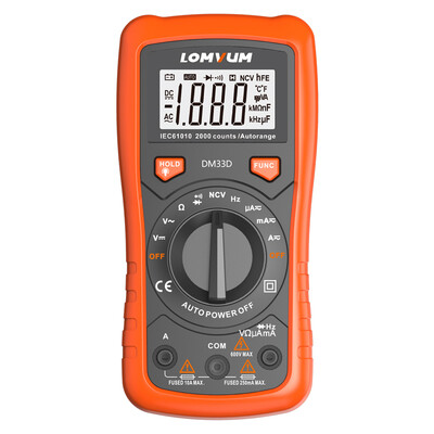 

Long Yun LOMVUM upgrade intelligent anti-burning multimeter automatic multi-function high-precision backlight digital display electric universal table small DM33D table pen package