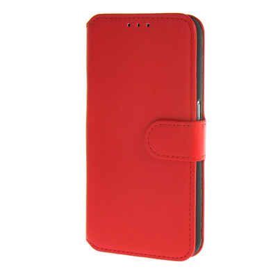 

MOONCASE Case for Samsung Galaxy S6 Smooth Skin Flip Wallet Card Slot Stand Pouch Leather Cover Red