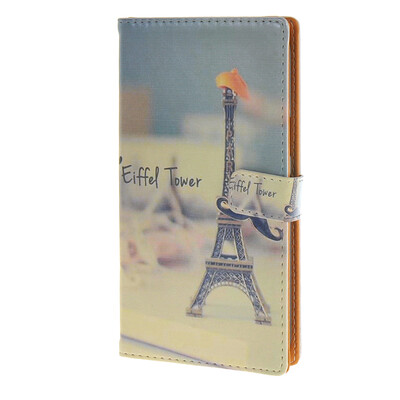 

MOONCASE Samsung Galaxy J5 Case Eiffel Tower Pattern Leather Flip Card Wallet Slot Bracket Back Case Cover A 06