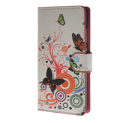 

MOONCASE Butterfly style Leather Wallet Flip Card Slot Stand Pouch Case Cover for Huawei Ascend P8 lite A02