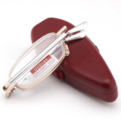 

Sunset red reading glasses men&women general small portable folding section AX3102 200 degrees