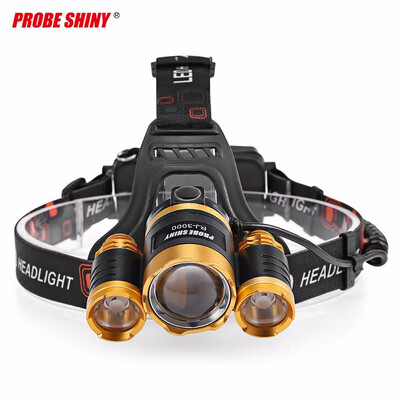 

PROBE SHINY Head-mounted Focusing 20W LED Headlight Central switch High-quality headlight belt Rear battery compartment