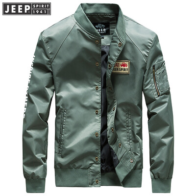 

Jeep Mens JEEPSPIRIT Mens Jacket Mens FallWinter Stand Collar Jacket Business Comfortable Casual Jacket RSC012 Light Green