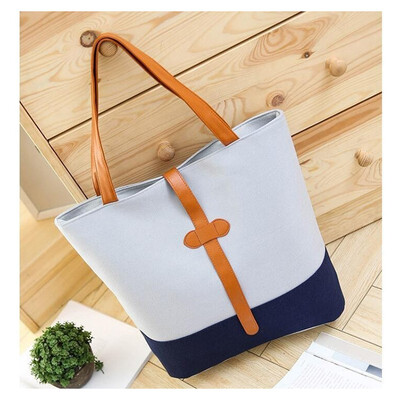 

SMOOZA Fashion patchwork Canvas Bag Vintage big Women Shoulder Bags Ladies Beach Bag Tote Shopping Handbag casual Bolsa Feminina