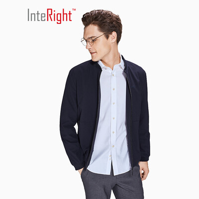 

INTERIGHT Mens Light Business Stand Collar Commuter Jacket Navy  Code