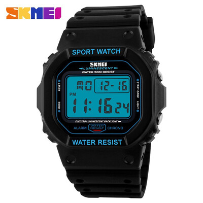 

SKMEI 2018 For Men Sports Watch Fashionable Casual Lady Watch Digital Alarm 50 m Waterproof Man Military Uniform Multifunctional