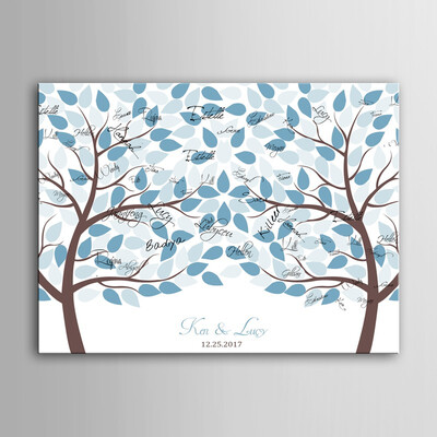 

Fingerprint Signature Guest Signature Party Gift Wedding Canvas Signing Board - Lover Under The Love Tree Wedding DIY Decoration