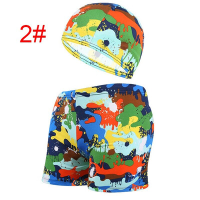 

Men&39s Large Size Swimming Trunks Sports Wear Beach Boxer Shorts with Swimming Cap