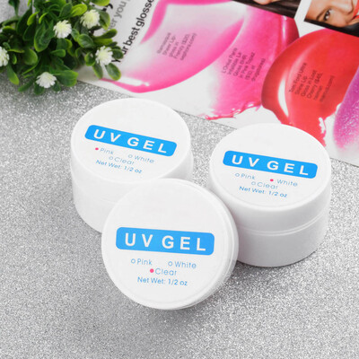 

New 3pcs Clear/Pink/White Color Builder 1/2 oz UV Gel Nail Art Tips Salon Tools