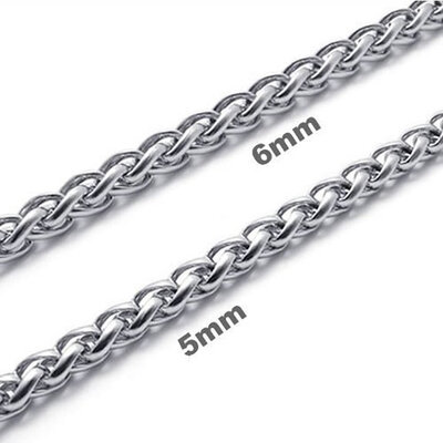 

Hpolw New Design Vintage Men fashion Jewelry Silver Stainless Steel 5mm long Necklace Lobster Clasps Chain with 14-40" inchWholesaleChristmas present