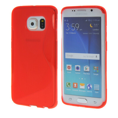 

MOONCASE S - линия Мягкий силиконовый гель ТПУ защитный чехол гибкой оболочки Защитный чехол для Samsung Galaxy S6 Edge красный