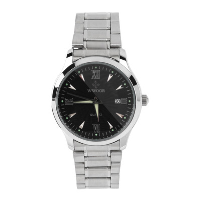 

WWOOR Men's Casual Luminous Hands Stainless Steel Quartz Analog Wrist Watch
