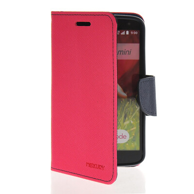 

MOONCASE Classic cross pattern Leather Side Flip Wallet Card Pouch Stand Soft Shell Back Case Cover for LG G2 Mini Hot pink