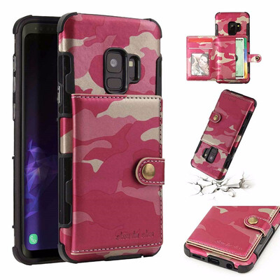 

SHS Phone Case For Samsung Galaxy S9S9 Plus Fashion Card slot Camouflage Multifunction Purse Protection