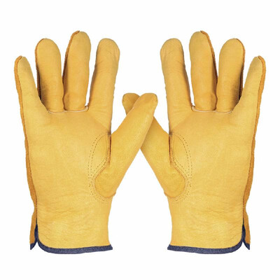 

Leather Working Gloves Mens Work Cowhide Gloves Gardening Digging Planting Plant Flower Pruning Protective Glove Driver Security
