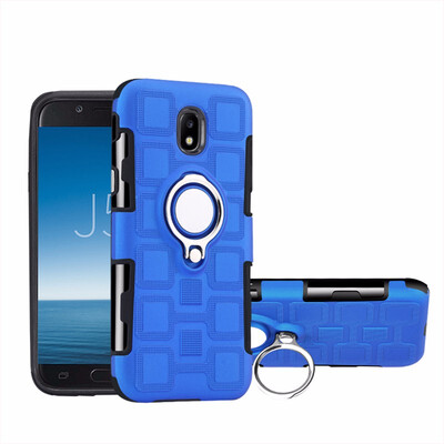

SHS Phone Case For Samsung Galaxy J4 2018 EuropeanJ400 Luxury Armor Ring Bracket Silicon TPU Lattice texture Protection