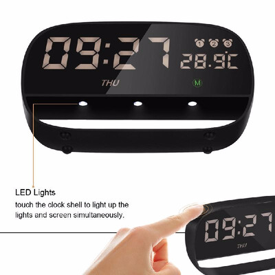 

Fashion Accessories LED Digital Touch Alarm Clock with Night Light 3 Alarms Setting Year Month Date Time Week Temperature