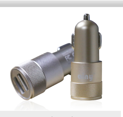 

Автомобильное зарядное устройство Ainy EB-018L с 2-мя USB (1A/2.4A) золотое