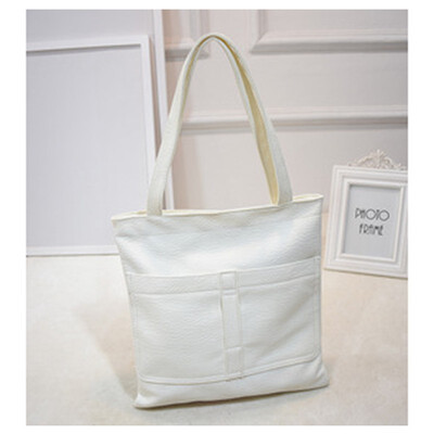 

SMOOZA European&American retro big shopping packet silver gold color women bags polished leather handbag women shoulder bag