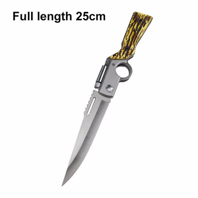 

CHACHEKA With LED AK47 Gun Shaped Hunting Knife 440 Steel Blade Rosewood Handle Tactical Folding Knives Survival Tool Camping Jack