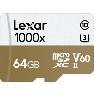 

Lexar 64GB read 150MBs write 90MBs TF card Micro SDXC UHS-II U3 ​​V60 high speed memory card 1000x MLC particles