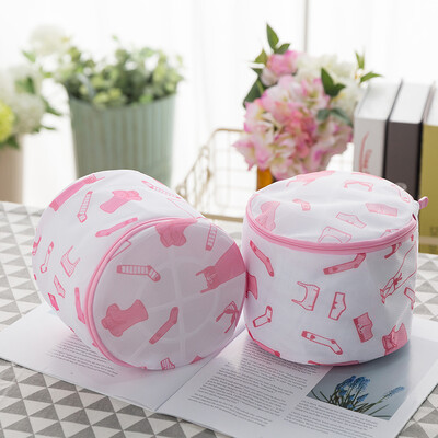 

You Mu grid portable laundry bag underwear socks bra mesh thickened medium washing machine wash bag barreled 171717cm printing fine mesh one loaded