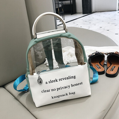 

Jelly Transparent Bag Female 2018 New Korean Version Ins Super Fire Wild Bag Shoulder Bag Leisure Student Backpack