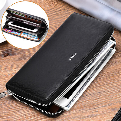 

Golf GOLF leather mens handbags multi-card long wallet large capacity hand take-in purse S8BV1898J black