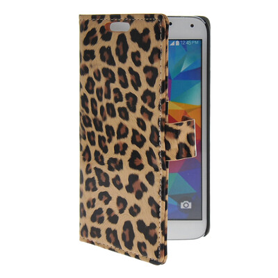

MOONCASE Slim Leather Flip Wallet Card Pouch with Kickstand Shell Back ЧЕХОЛ ДЛЯ Samsung Galaxy S5 I9600 Leopard