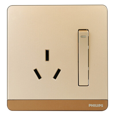 

Philips PHILIPS switch socket escape series 16A three hole socket with switch champagne