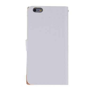 

White Luxury Lizard Bling Flip Magnetic Leather Wallet CaseFor iPhone 6 5.5