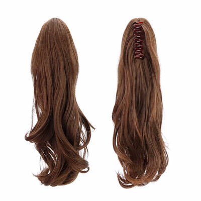 

Synthetic18inch Long Wave Claw Clip On Ponytail Extensions 18inch Long Wave Clip In Human Hair Extensions Heat Resistant Hairpiece