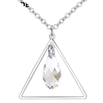 

Teardrop Pendant Necklace Original Crystal from Austrian Elements For Women Fashion Triangle Accessories Best Gifts Joyas 25400