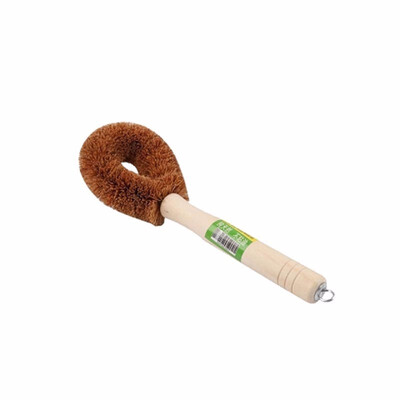 

Cntomlv Home Kitchen Water Bottle Long Handle Nature Coconut Fibre Hair Wooden Handle Bendable Cleaning Washing Brush Scrubber