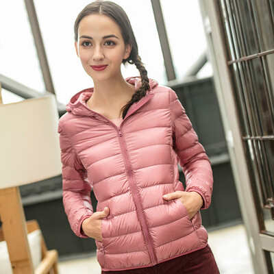

Intercrew light down jacket female 2018 winter new womens fashion casual Korean version of the thin section hooded light down jacket female ICR4UD52A pink