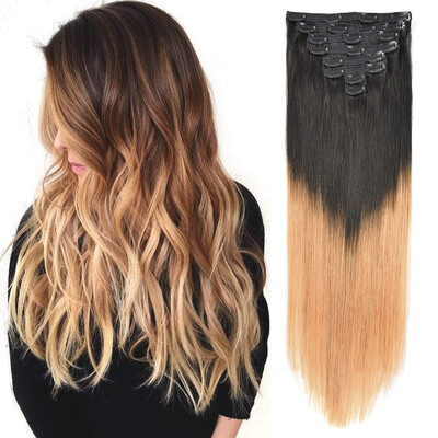 

BHF Hair Thick Ends Blonde Colors Full Head Double Drawn Laced Clip In Hair Extensions