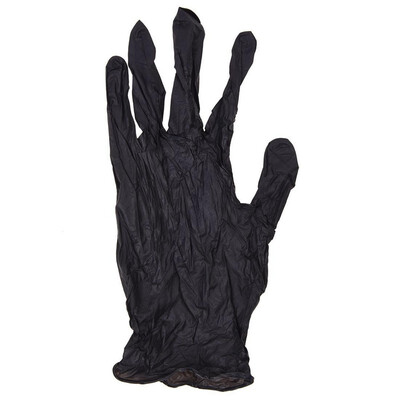 

UpperX 100 Pcs Nitrile Exam Gloves Tattoo Piercing Powder Latex Free Black with Box S