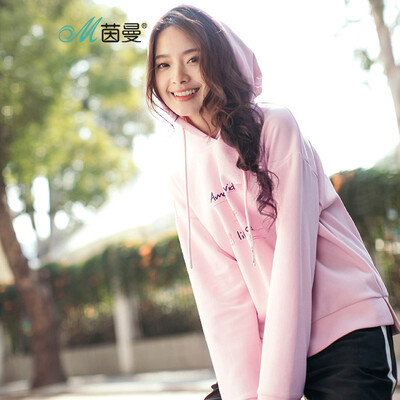 

INMAN literary fan letter print wild pullover sweater female 1881082274 pink M