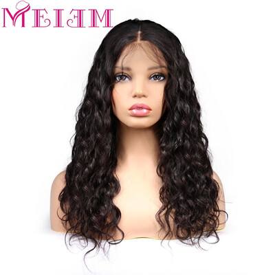 

MEIEM Natural Wave Lace Front Human Hair Wigs For Women Natural Black Brazilian Remy Human Hair Pre Plucked Wig With Baby Hair