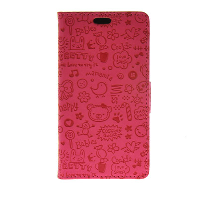 

MOONCASE Cute Little Witch Leather Side Flip Wallet Card Holder Stand Pouch ЧЕХОЛ ДЛЯ Huawei Ascend Y520 Hot pink