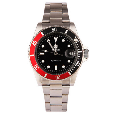 

Мужская классика Steampunk Diver Style Sport Механический человек из нержавеющей стали Watch Red