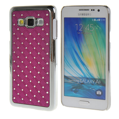 

MOONCASE Galsxy A3 Case Hard Luxury Chrome Rhinestone Bling Star Back Case Cover for Samsung Galsxy A3 Purple