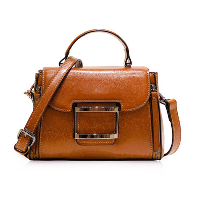

2018 new leather handbags wholesale oil wax cowhide bag fashion wild handbag