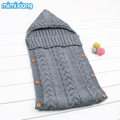 

Sleeping Bag Baby Winter Warm Envelopes For Newborns Unisex Hooded Sleep Sack Acrylic Knitting Infant Wrap Swaddle Blankets Fall