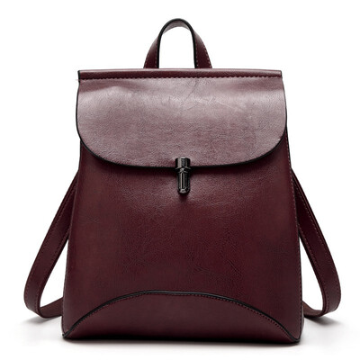 

New large Simple retro Splice back Messenger woman PU leather backpack girl school bags metal buckle travel laptop leisure bag