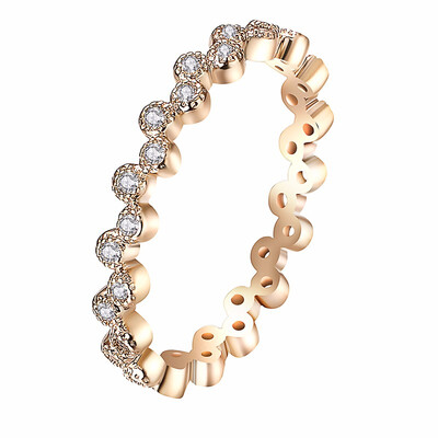 

Yoursfs Bubble Ring Stackable Eternity Wedding Band Cubic Zirconia Silver Ring Plated Wedding Ring Gift for Girls