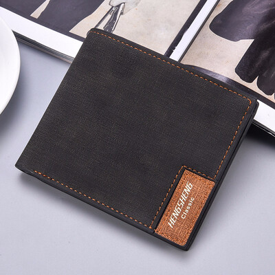 

Wallet man canvas short casual light young wallet Han Banchao